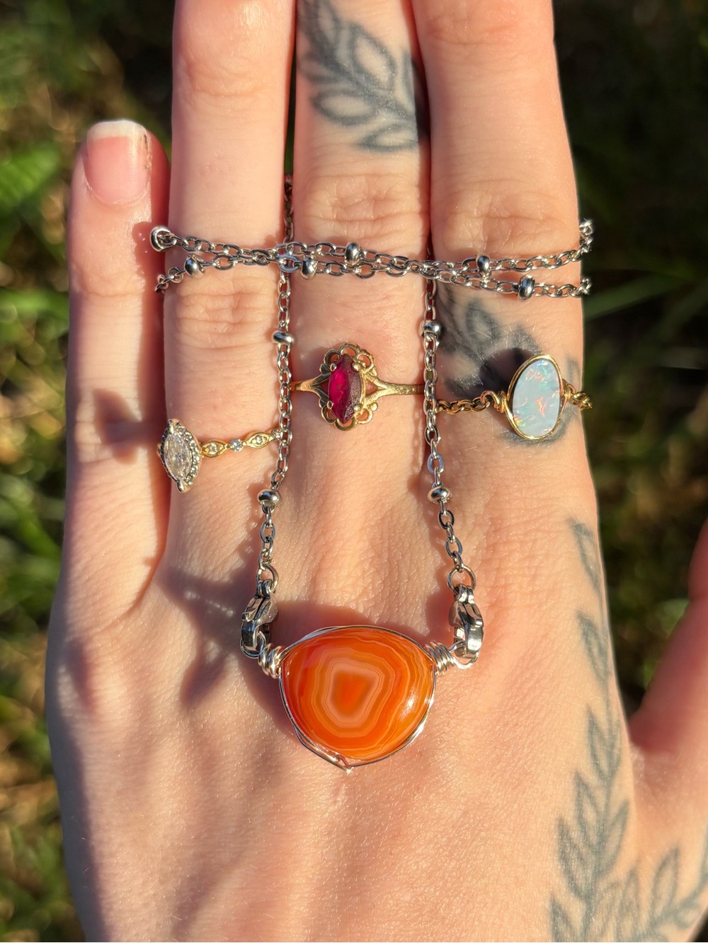 Lake Superior agate interchangeable necklace